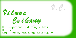 vilmos csikany business card